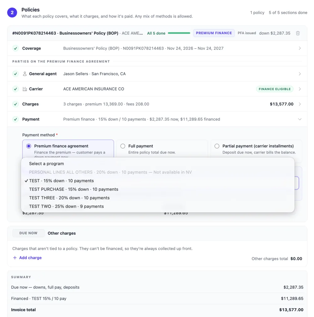 Payment method selection